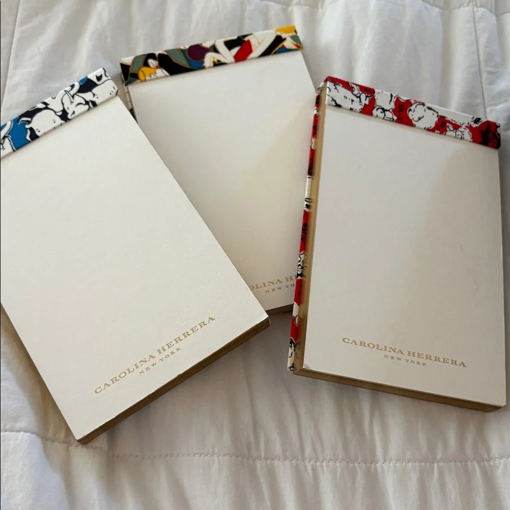 Carolina Herrera Journal‎ Set of 3 Neiman Marcus Notebook Paper Pads Stationary